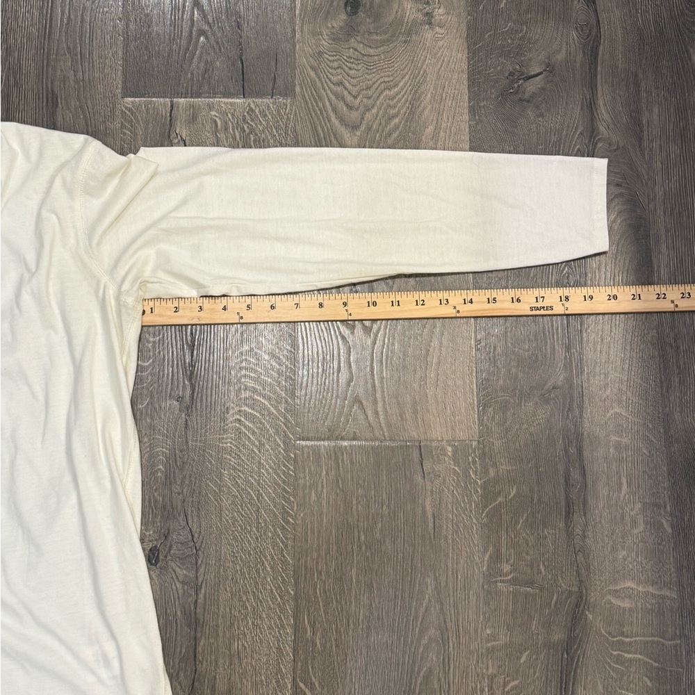 Joe's Jeans Cream Long Sleeve Henley Shirt - Picture 5 of 7